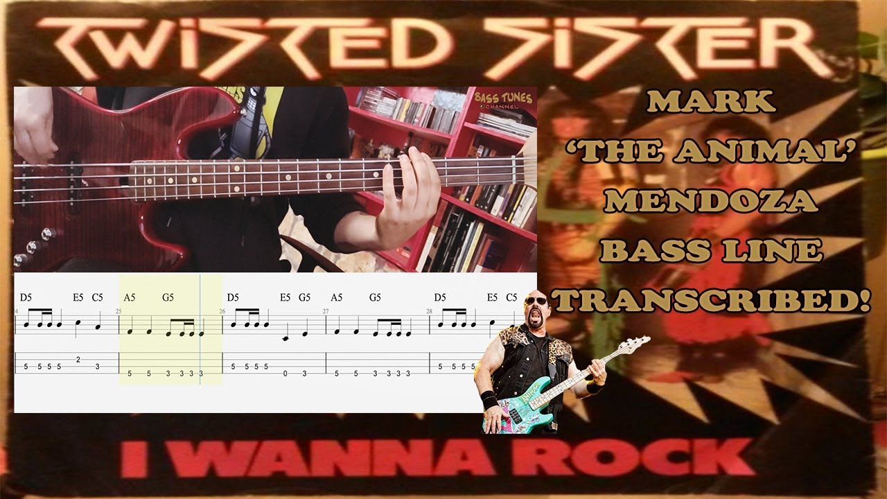 Twisted Sister - I Wanna Rock BASS COVER with TABS and SHEET