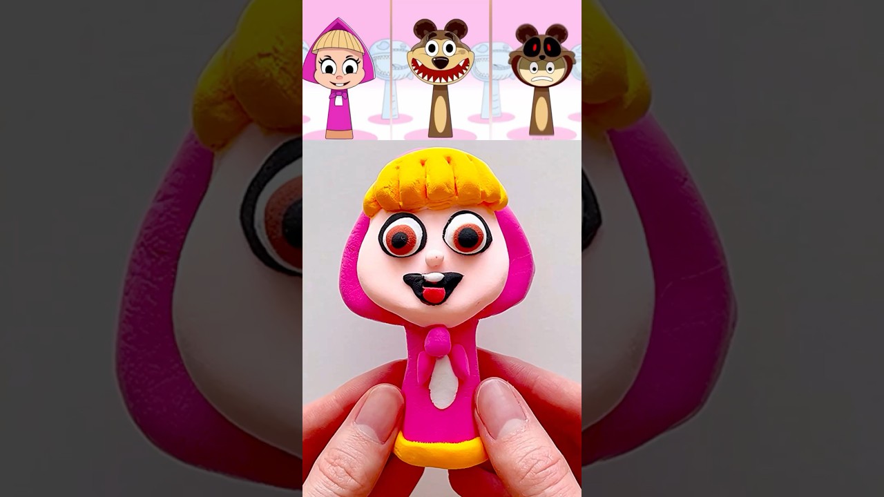 Satisfying Clay with Sprunki Masha and Bear #sprunki #masha #bear