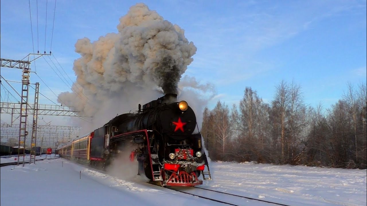 Паровоз Л-4372 Отправляется Со Станции Шувакиш С Ретро Поездом №925Е 