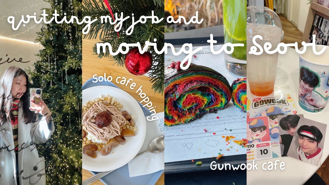 quitting my job and moving to Seoul 🇰🇷 cafe hopping ☕️ Gunwook bday cafe 🤍 cute prop shops tour