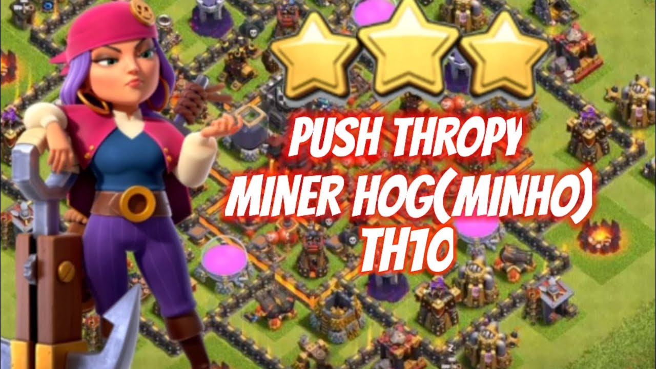 SIMPEL! QUEEN CHARGE MINHO(MINER HOG RIDER) [HYBRID] STRATEGI WAR TH 10 || BangBar || COC INDONESIA