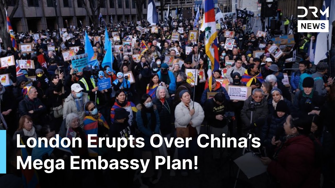 MASSIVE Protesters Rally in London Against China&rsquo;s Planned Mega Embassy Near Tower Bridge | AC1Z