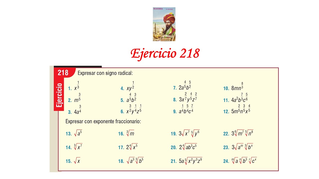 Algebra de Baldor: Ejercicio 218 - Completo
