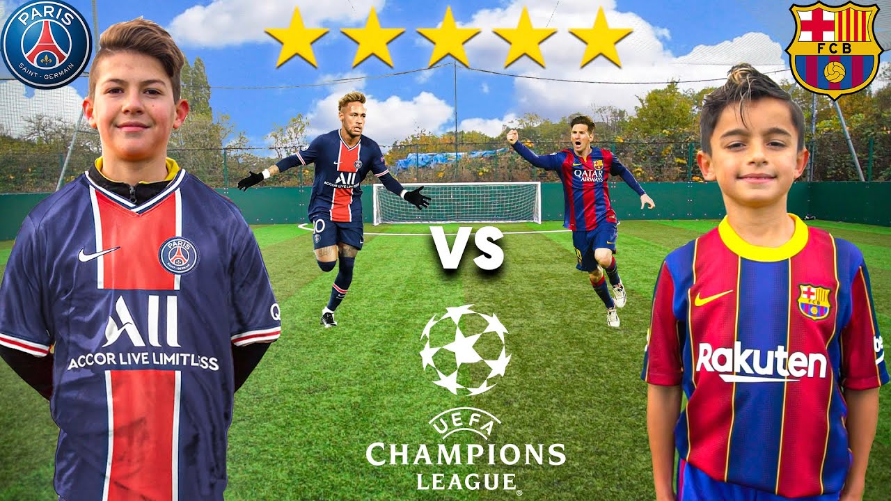 Kid MESSI vs Kid NEYMAR (BARCELONA vs PSG CHAMPIONS LEAGUE 2021) - Football Competition