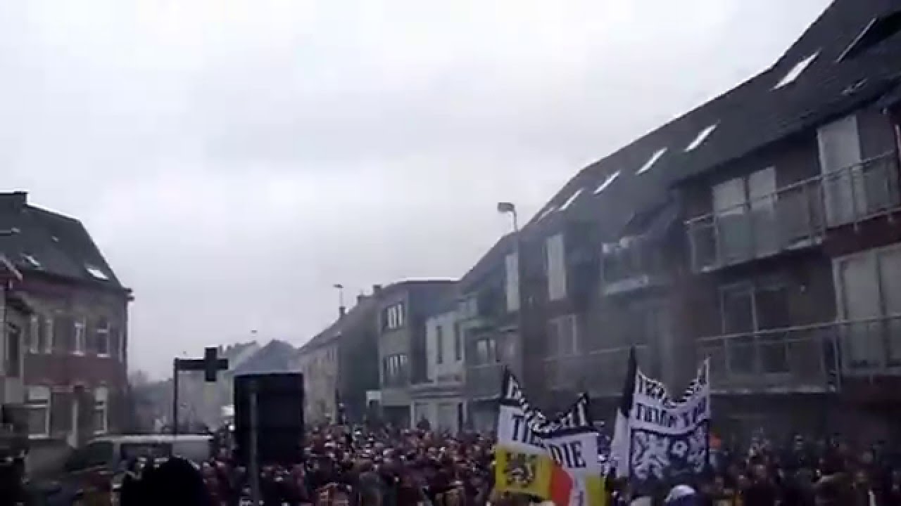 FCV Dender EH - Eendracht Aalst: Pré-match sfeer met corteo (31 januari 2016)