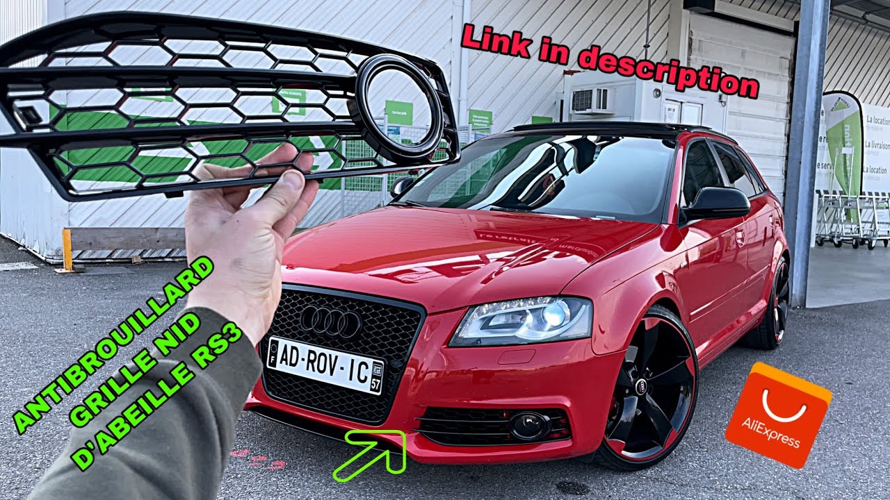 Install Anti-Fog RS3 Nid D’abeille Couverture antibrouillard Black Gloss Audi a3 8p ( AliExpress )