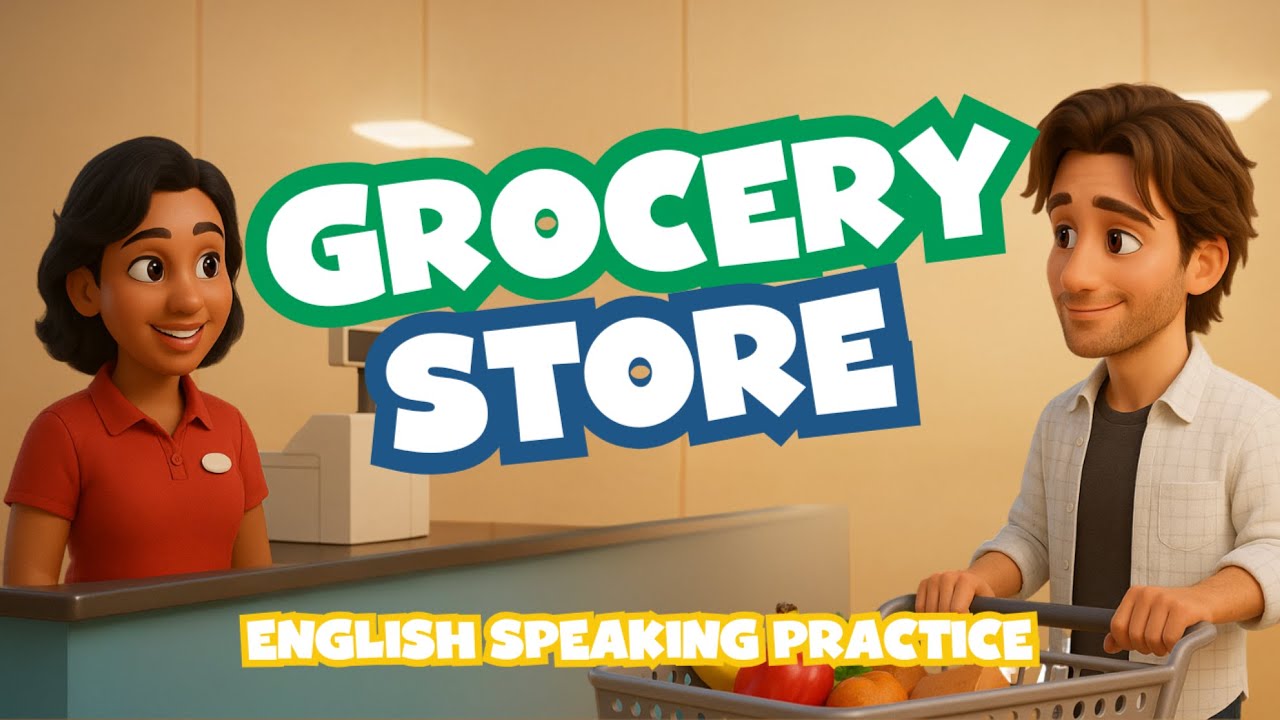 American English Conversation Practice - Grocery Store - Advanced English with Key Vocabulary Review