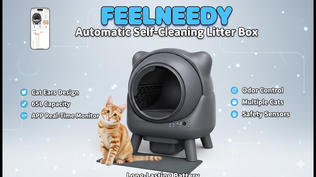 FEELNEEDY Self Cleaning Litter Box – 65L Smart Litter Robot Worth It?
