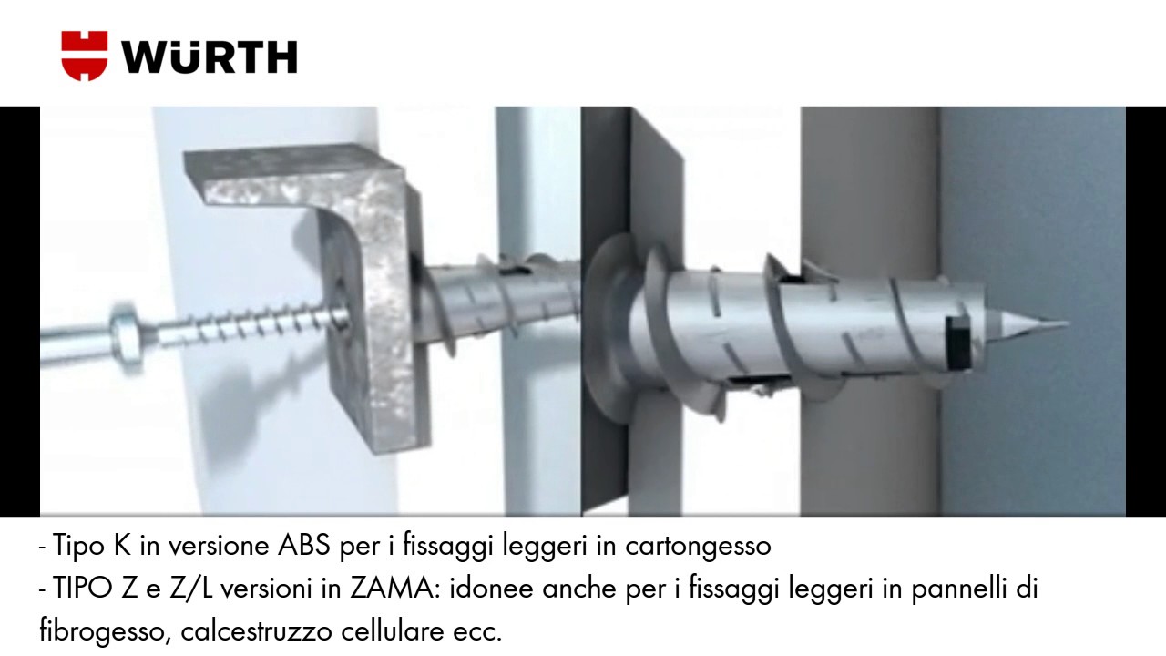 Tassello autoforante per fissaggi leggeri su cartongesso W-GS | W&uuml;rth