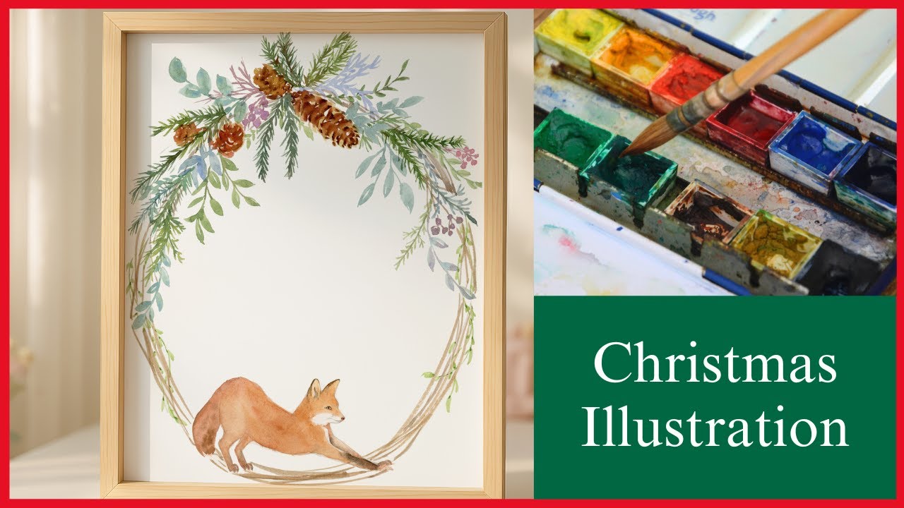 #116 Cute Christmas Fox Watercolor Tutorial | Easy Cozy Holiday Painting for Beginners 🎄🦊