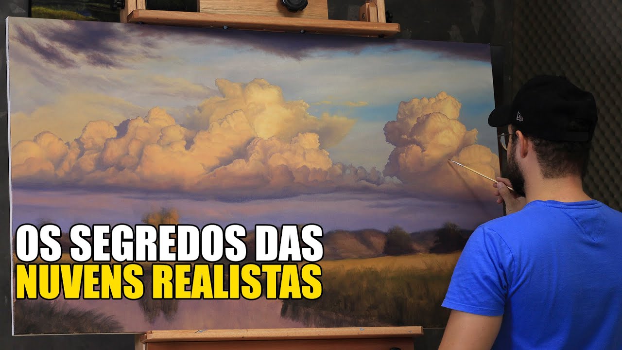 Os segredos das nuvens realistas | Pintura em tela