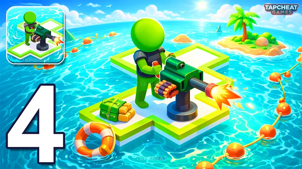 War of Rafts: Crazy Sea Battle - Gameplay Walkthrough Part 4 - Raft Army Ocean Survival (Android)