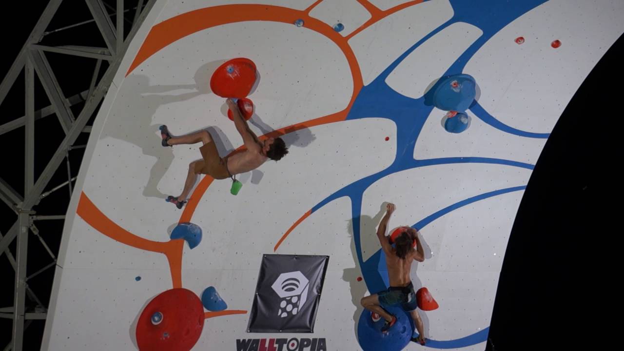 Jan Hojer and Chris Sharma's 2nd climb at Psicobloc Masters 2016 (seeding round)