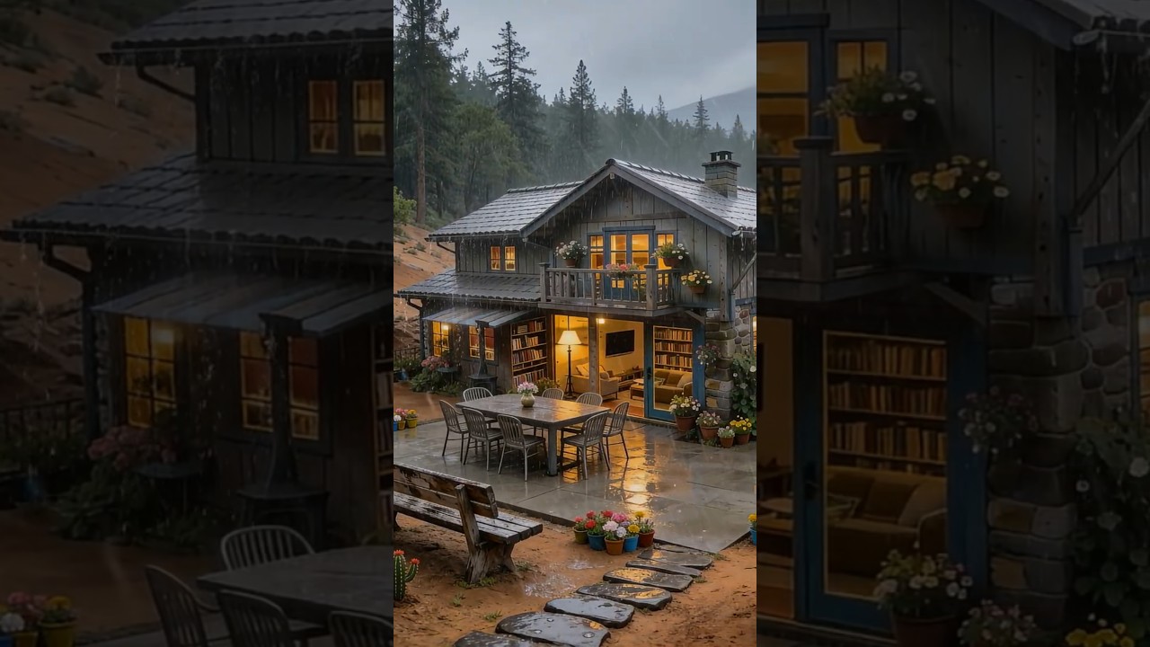 Relaxing forest cabin rain deep sleep asmr