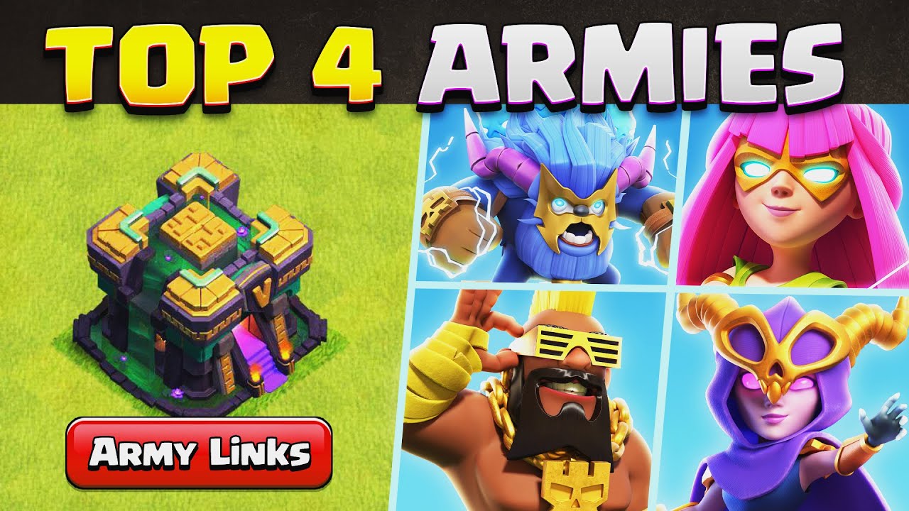 Easiest & Most Powerful TOP 4 TH14 Attack Strategies | Best Armies with Links