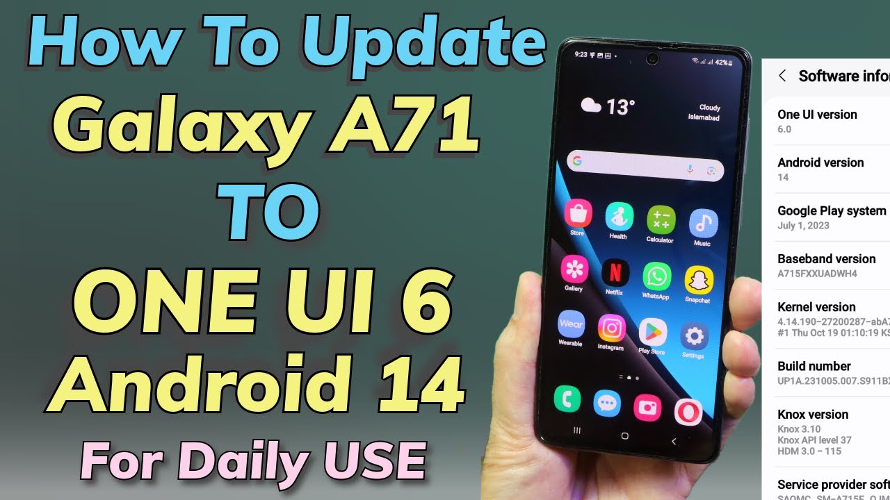 Обновление Galaxy A71 до One UI 6 с Android 14. Последние функции на английском языке