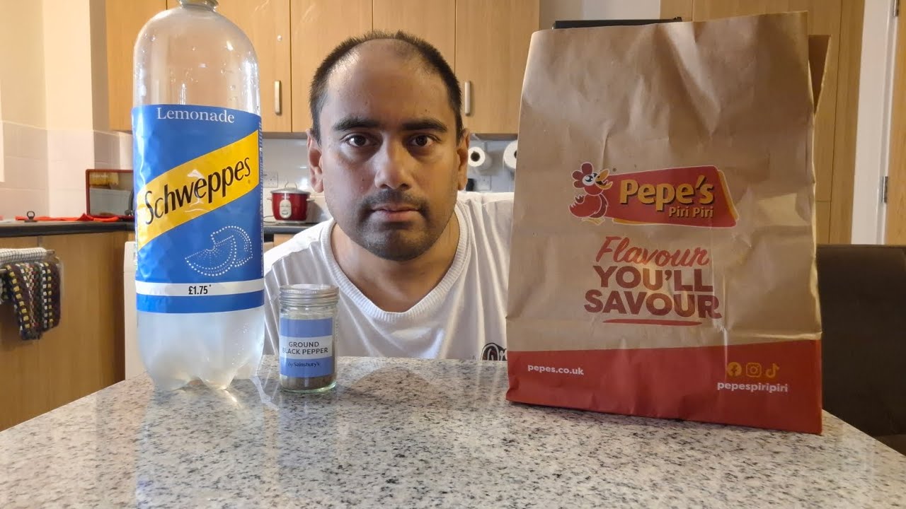 Extremely spicy chicken & rice box from pepes uk mukbang 