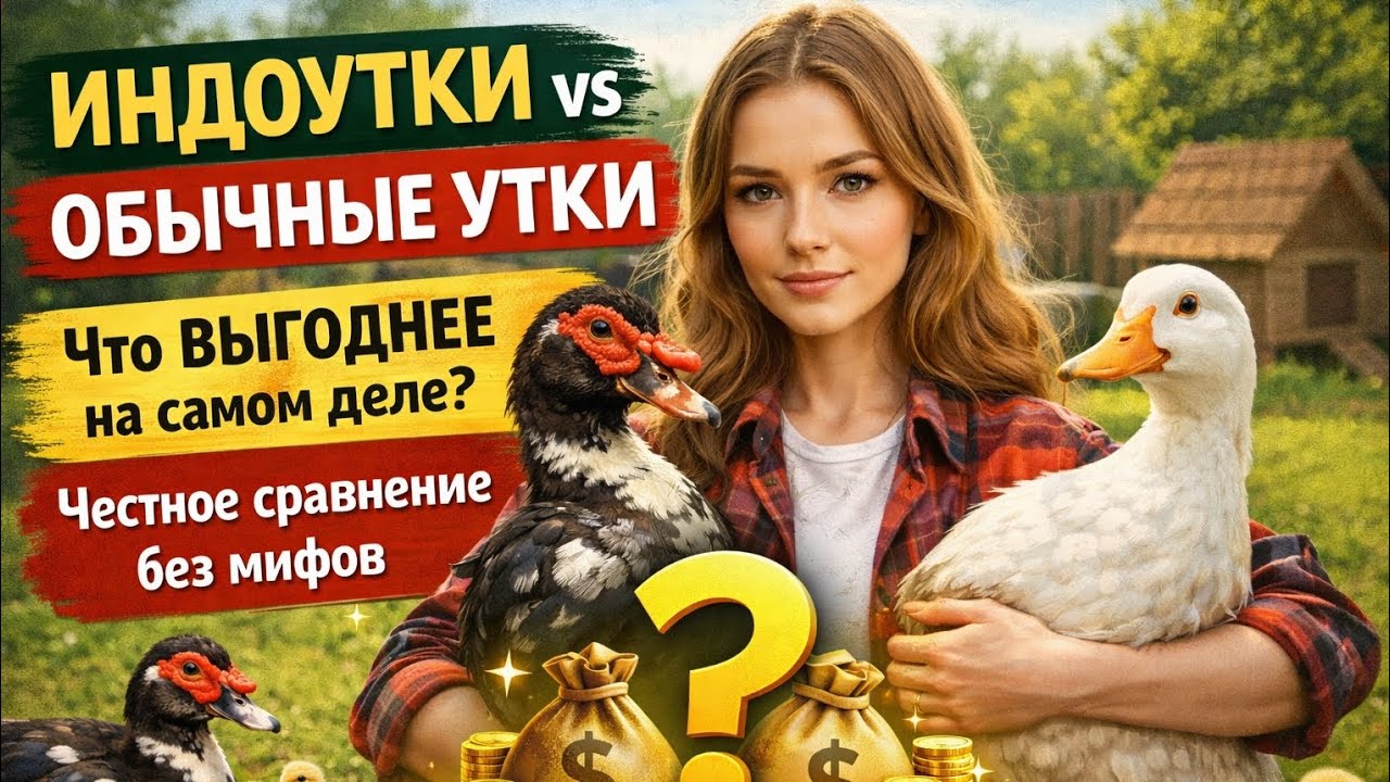 Индоутки vs обычные утки 🦆 Что ВЫГОДНЕЕ на самом деле? Честное сравнение без мифов 💰