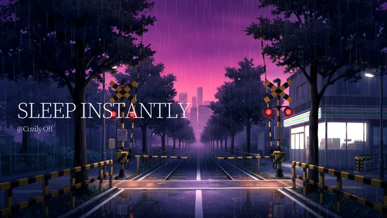 Rainy Railway & Distant Lights 🌧️ Calm Lofi Beats to Ease Your Insomnia