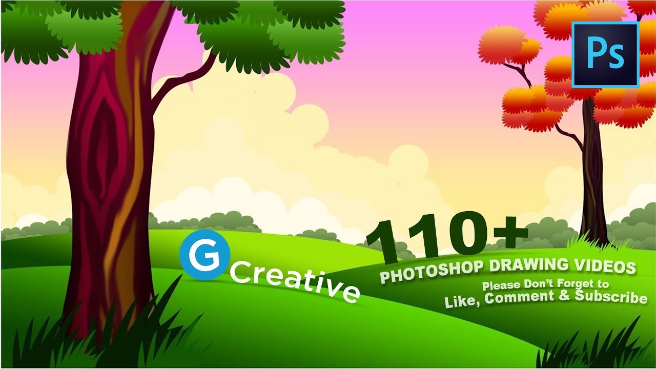 Cartoon Background Drawing on Photoshop