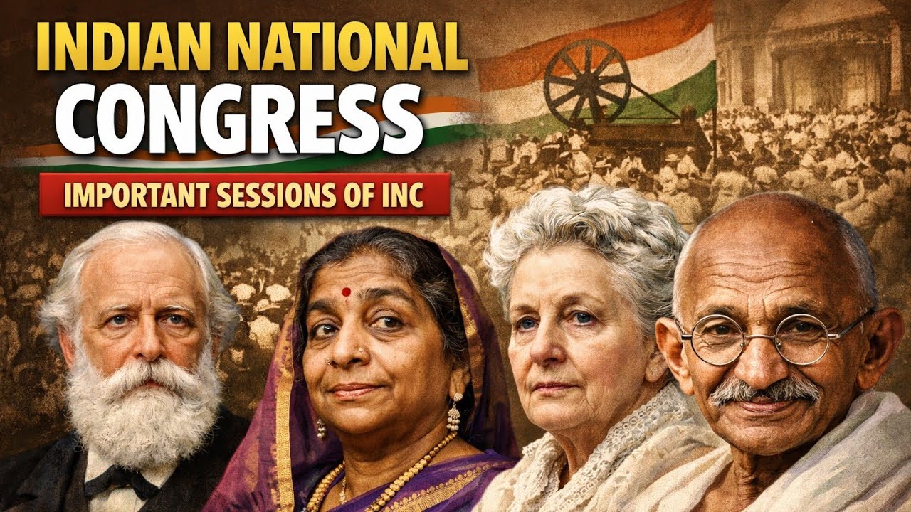 Indian National Congress and Important Sessions of INC | Very Important video for all govt exams