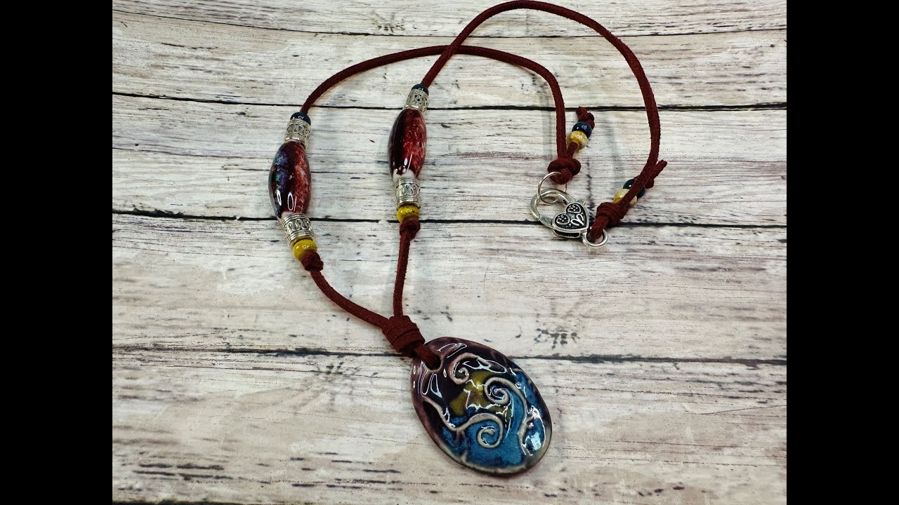 Beautiful Ceramic Artisan Pieces! Let's Make a Simple Leather Necklace!