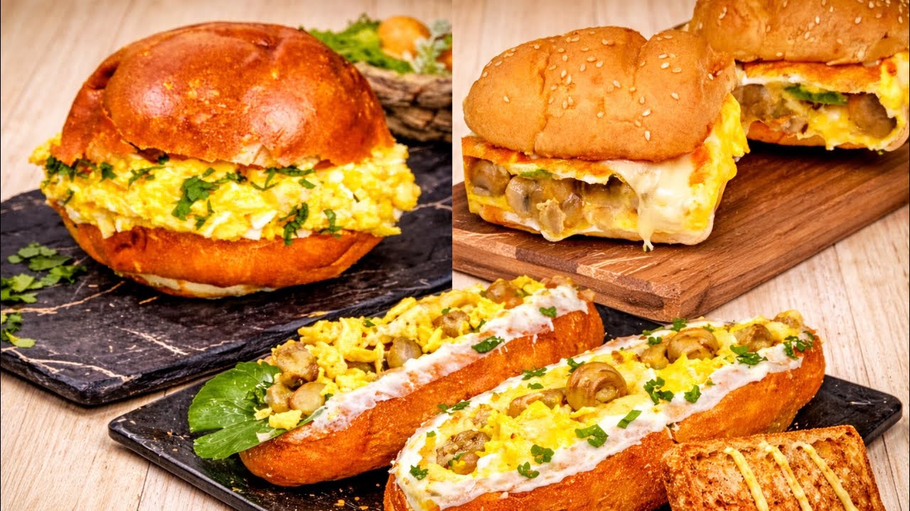 3 Easy Egg Bun Recipes You Must Try! | #egg #breakfastsandwich 