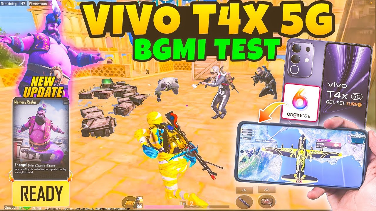 🔥Vivo T4X 5G ( After Update OriginOS 6 ) BGMI Test with Fps Meter