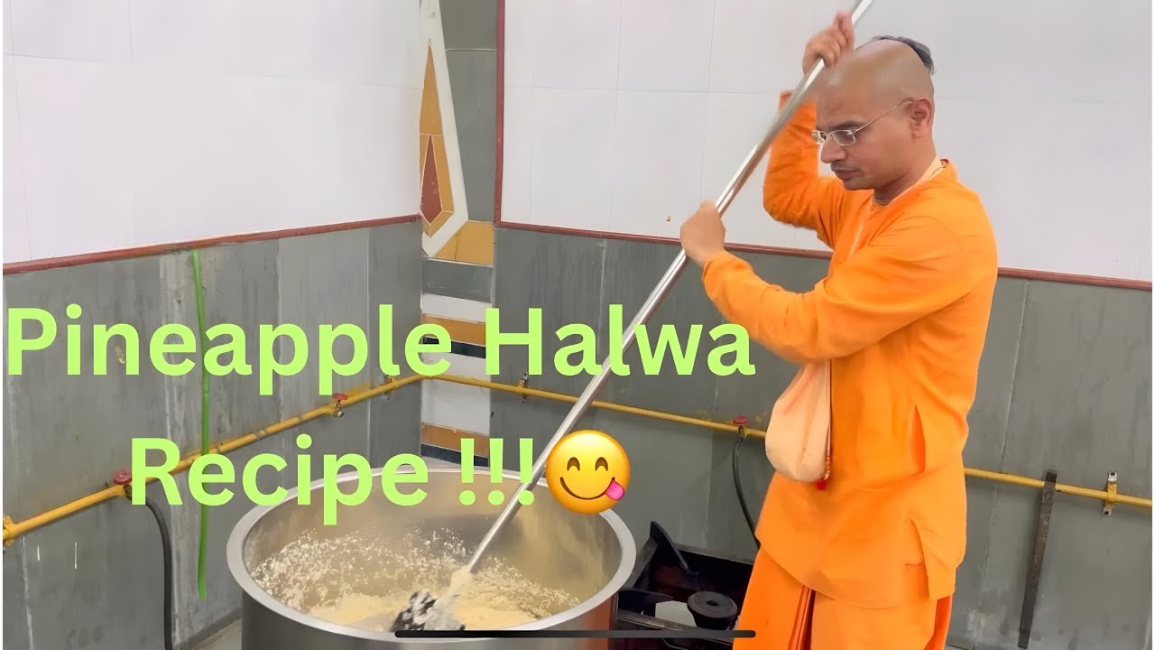 Nvcc Iskcon Pune Temple Tasty Pineapple Halwa #iskcon #krishnaistruth #iskonian #iskconprasadam 