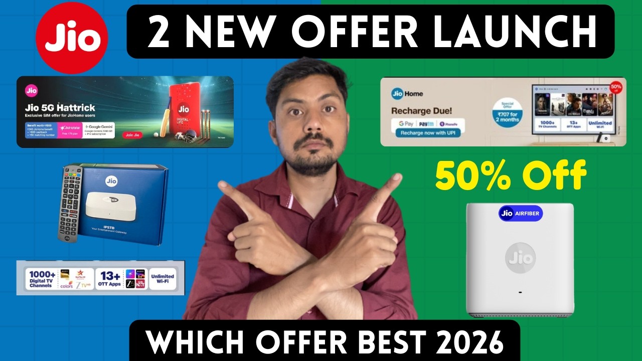 Jio Airfiber 2 Offer Live | Jio 5G Hattrick Offer & Jio 4K Asli Studio | Which offer is Best 2026