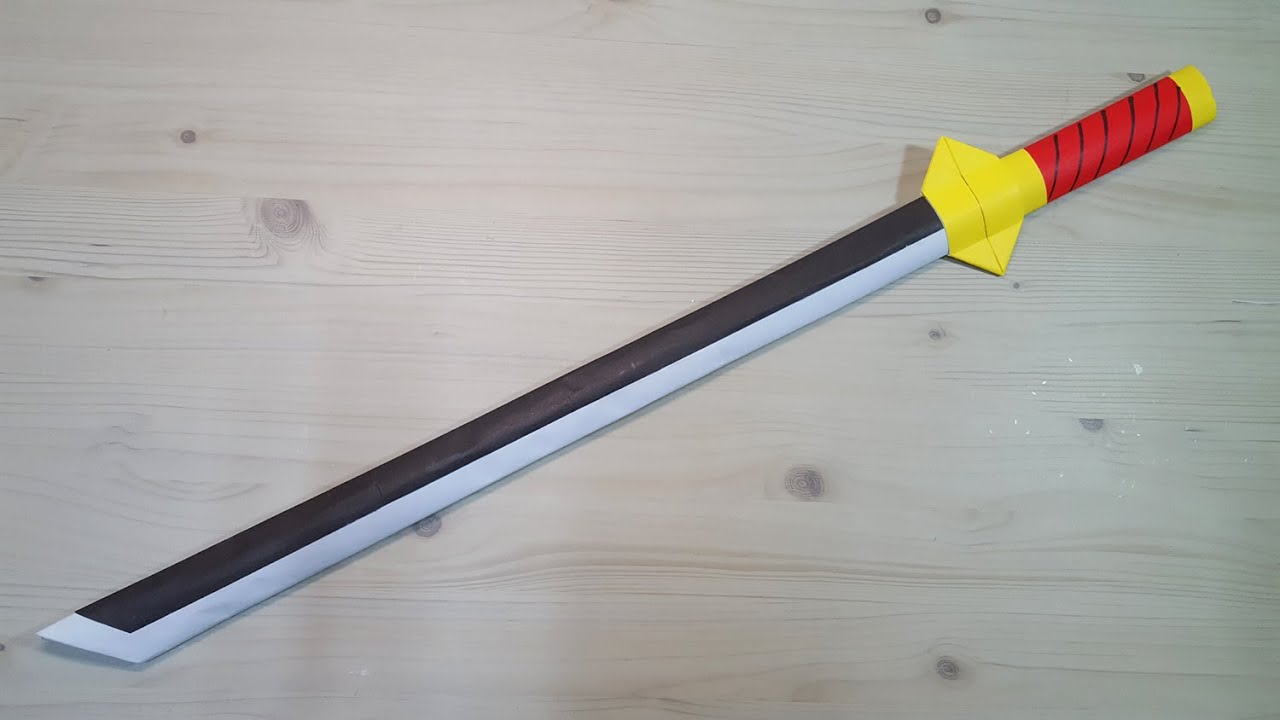 칼 싸움 할 수 있는 katana 만들기 Origami 종이접기 long sword 색종이접기 페이퍼 크래프트 おりがみ  折纸 оригами 摺紙 折り紙 اوريغامي