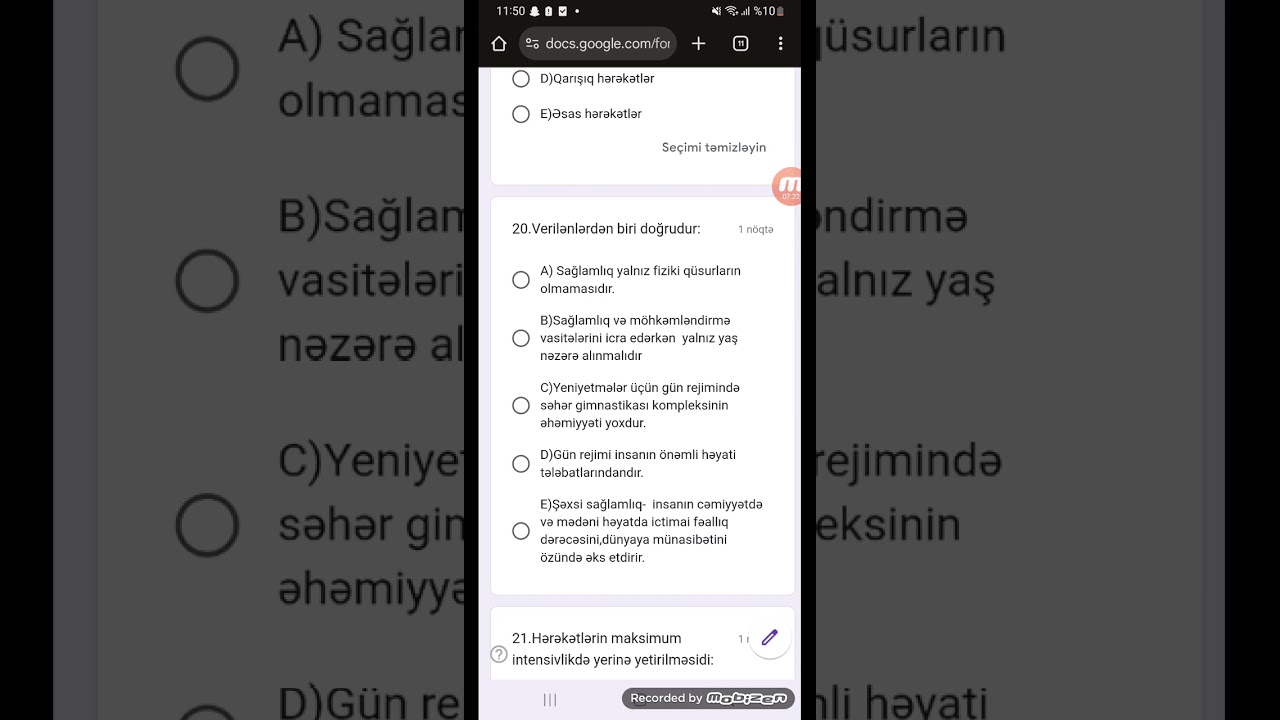 Yeni 50 sınaq izahı.#fizikiterbiyemiq 0506671489 Leyla Məmmədova