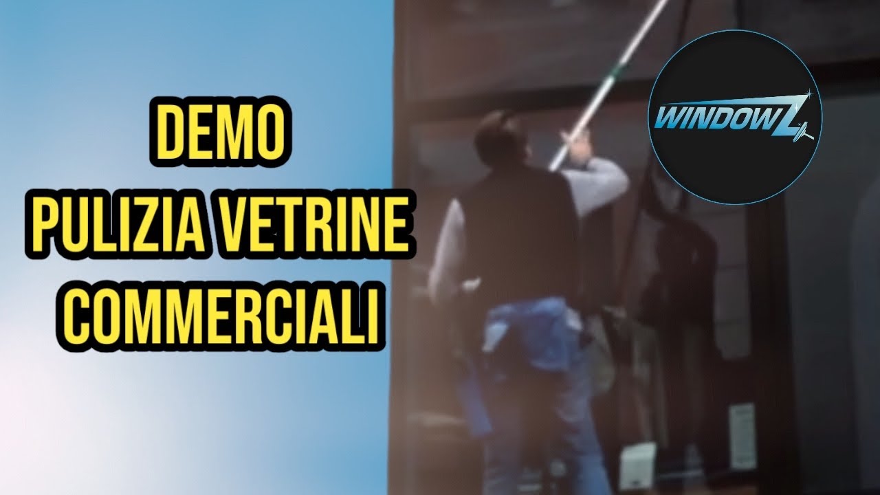 Windowz Pulizia Vetri | Store front window cleaning. Route work demo