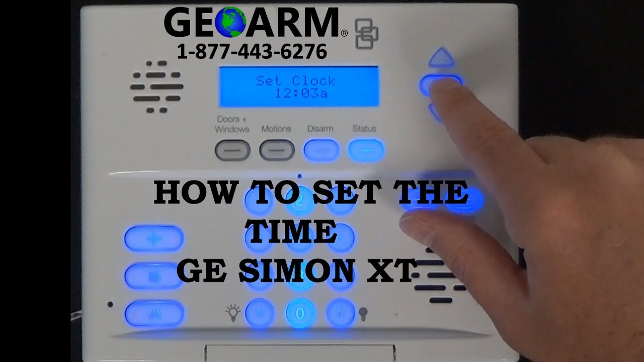GE Simon XT: Как изменить время