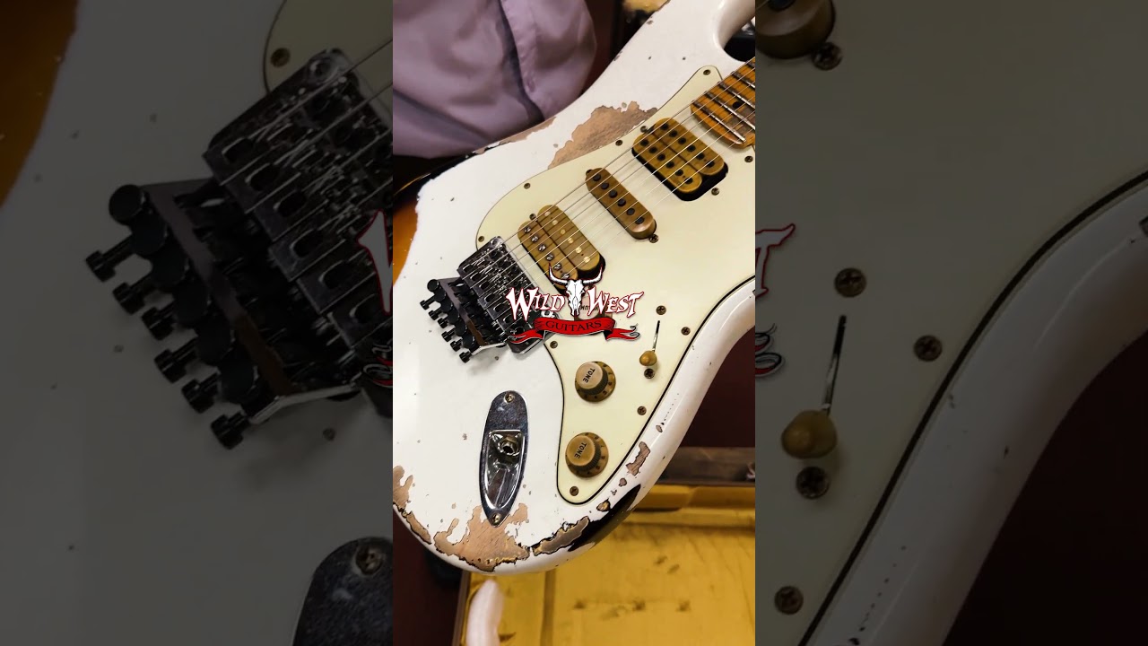 Fender Custom Shop Wild West White Lightning Strat Floyd Rose HSH Heavy Relic 2 Tone Sunburst