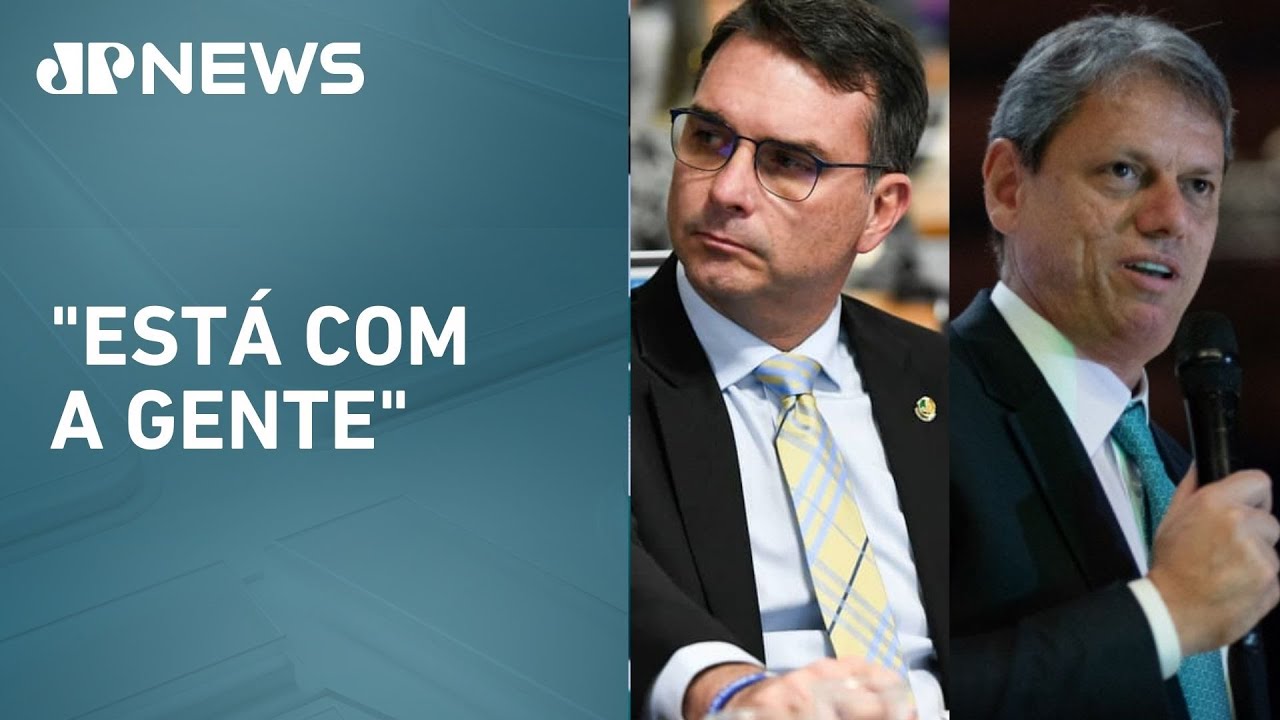 Flávio Bolsonaro afirma que Tarcísio de Freitas já declarou apoio à sua pré-candidatura