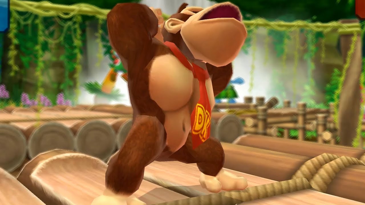 Mario Sports Mix Volleyball - Exhibition  -DK Dock -  Peach vs Donkey kong vs Toad vs Yoshi