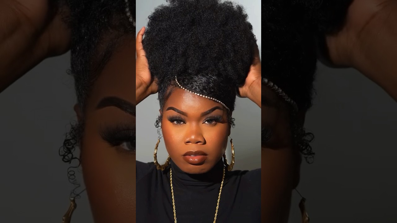 High Puff With Swoop Bang Natural Hairstyle