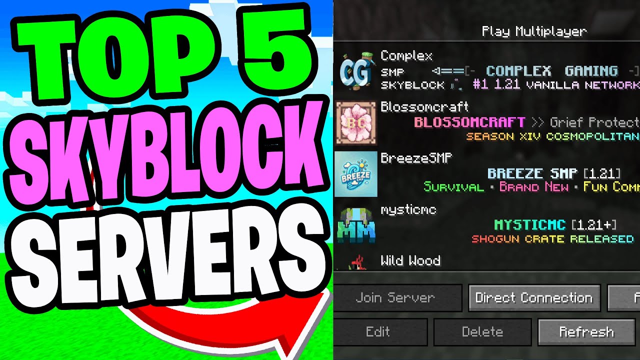 Топ-5 серверов Skyblock для Minecraft 2026! - Server IPS