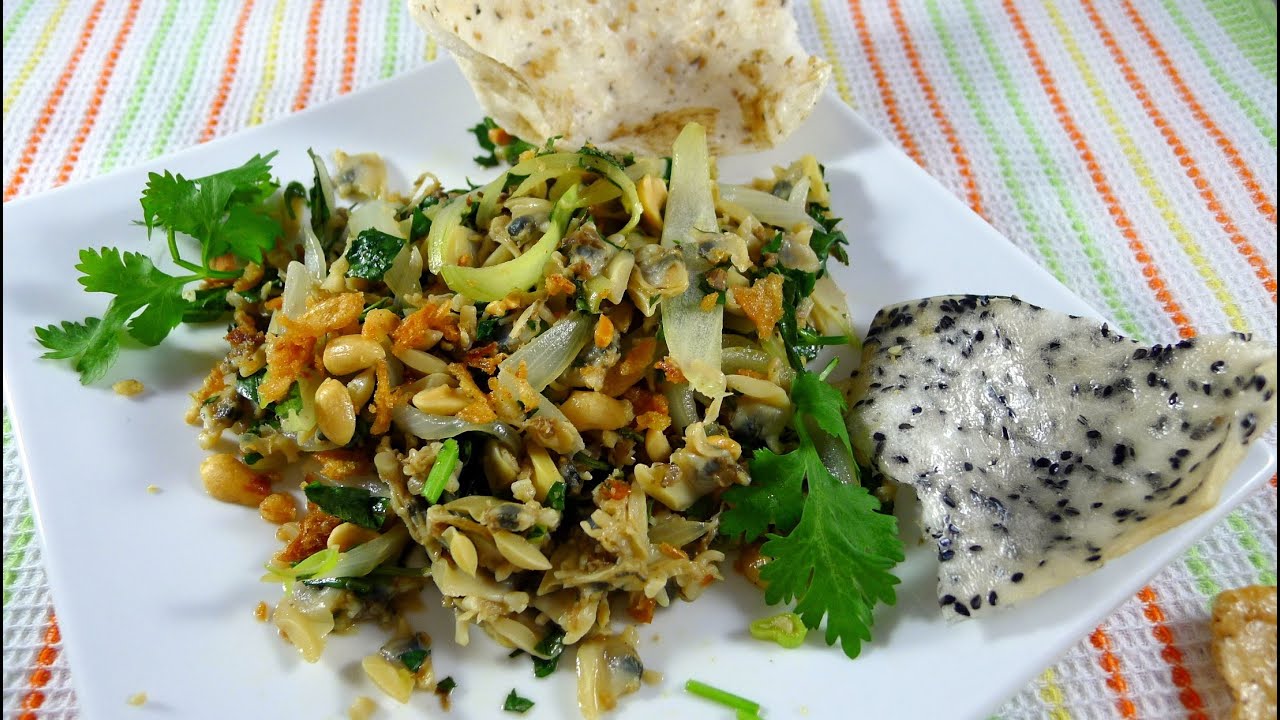 Baby Clams with Rice Cracker - Hen Xuc Banh Trang | Helen's Recipes