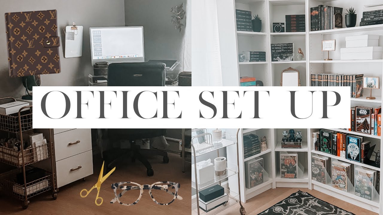 Office Set Up | Desk Organization & Bookshelf Decor