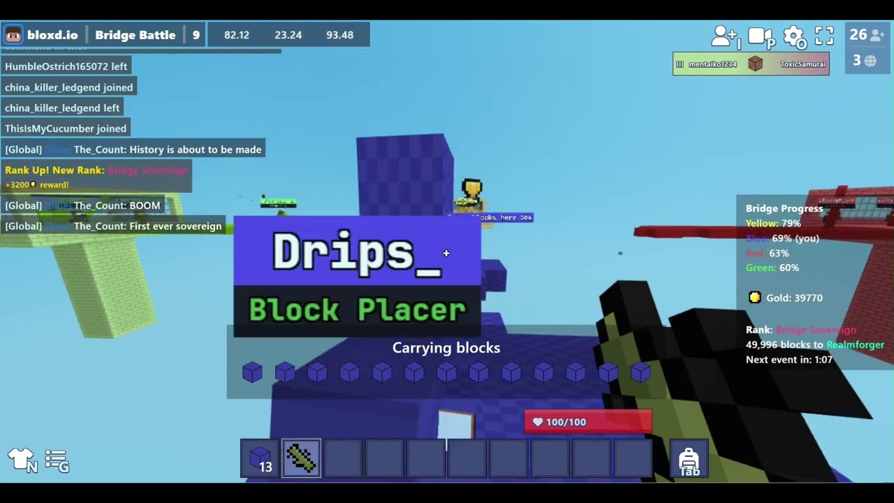 I am the first Bridge Sovereign! (Bridge battels) (Bloxd.io)