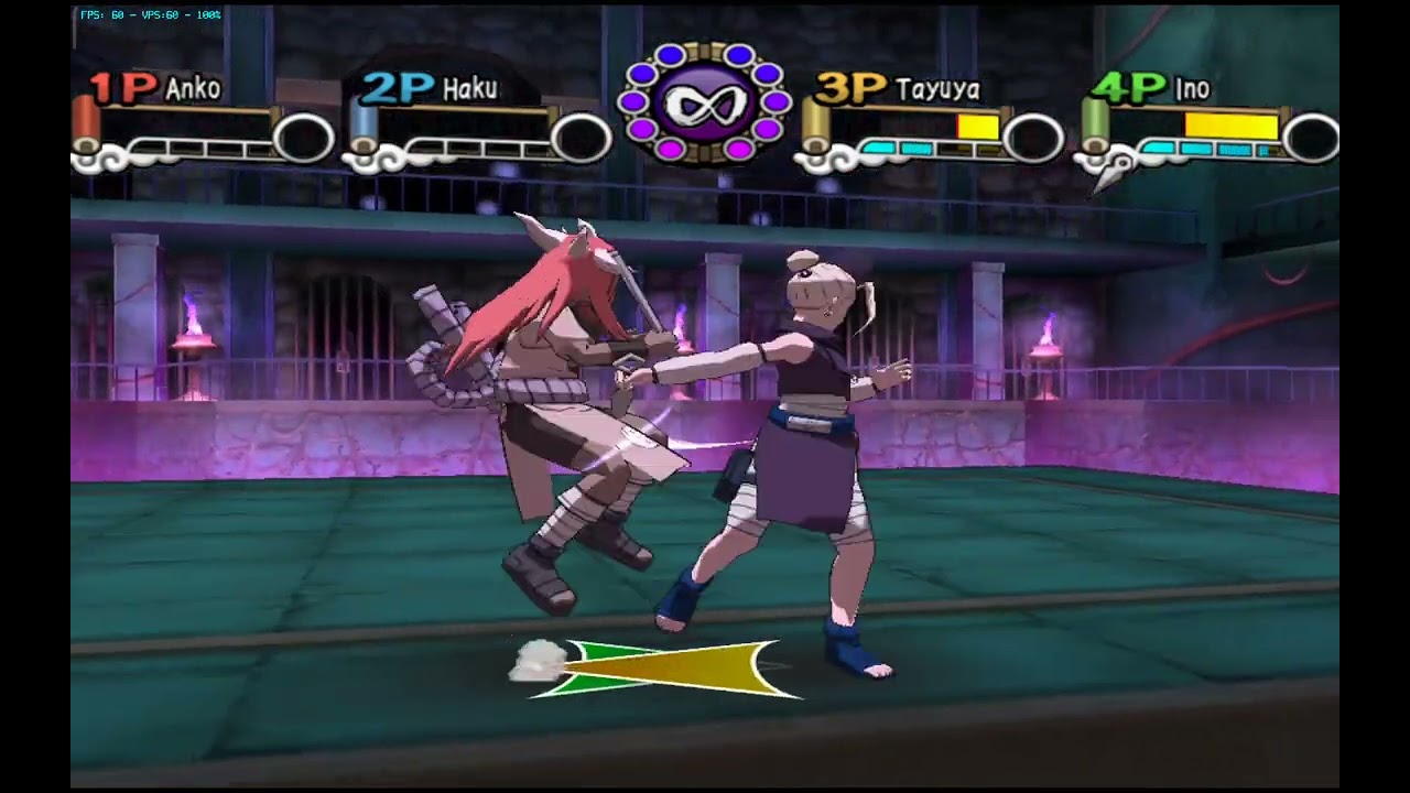 Multiplayer 4player Battle Naruto Gekitou Ninja Taisen 4 Gameplay Dolphin Emulator