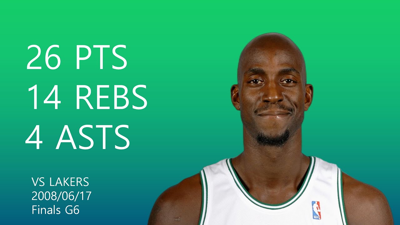 Kevin Garnett | 26 pts,14 rebs,4 asts,3 stls | June 17,2008 | vs LAL,Finals G6