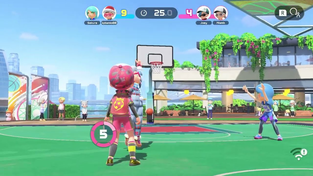 Nintendo Switch Sports - Basketball Online match 1 (Play as Sakura)