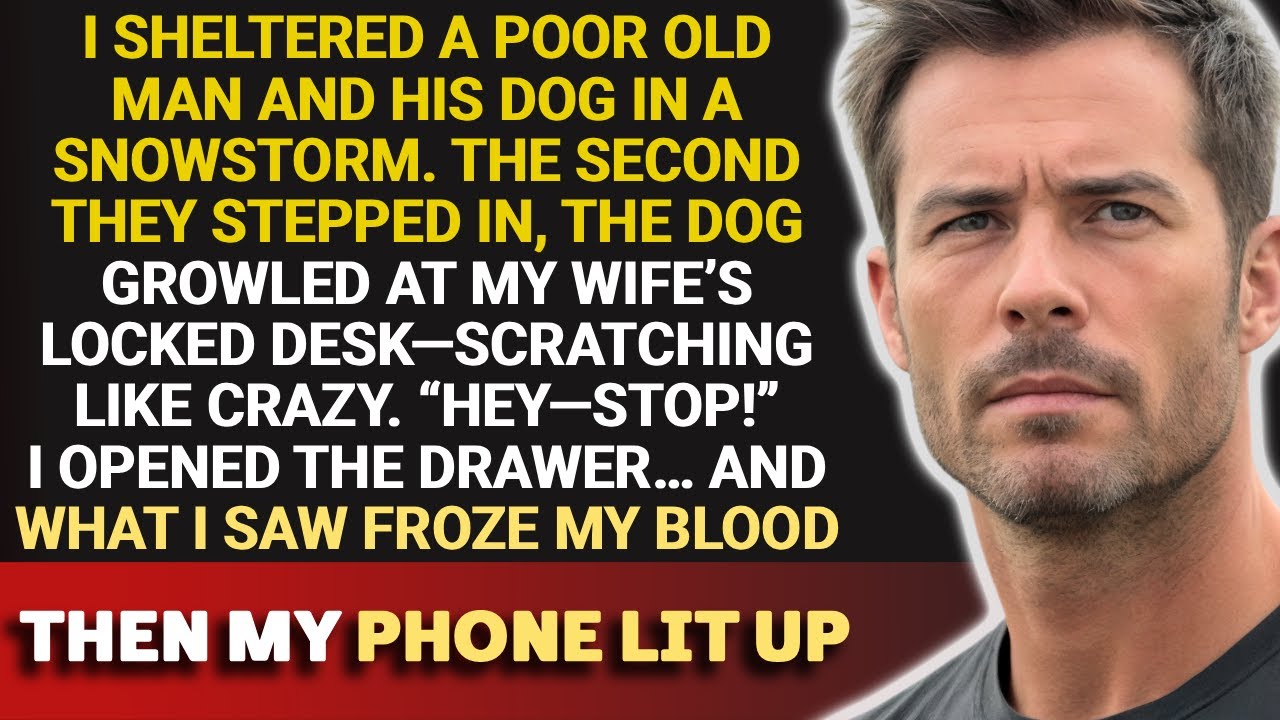 I Sheltered a Poor Old Man and His Dog During a Snowstorm—the Dog Ran Straight to the Bedroom and...