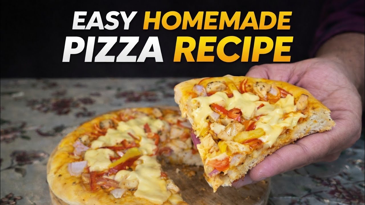 Easy homemade Pizza recipe 🍕 | Soft crust & Cheesy Pizza at Home @Mr.VazKitchen 🍕✨️