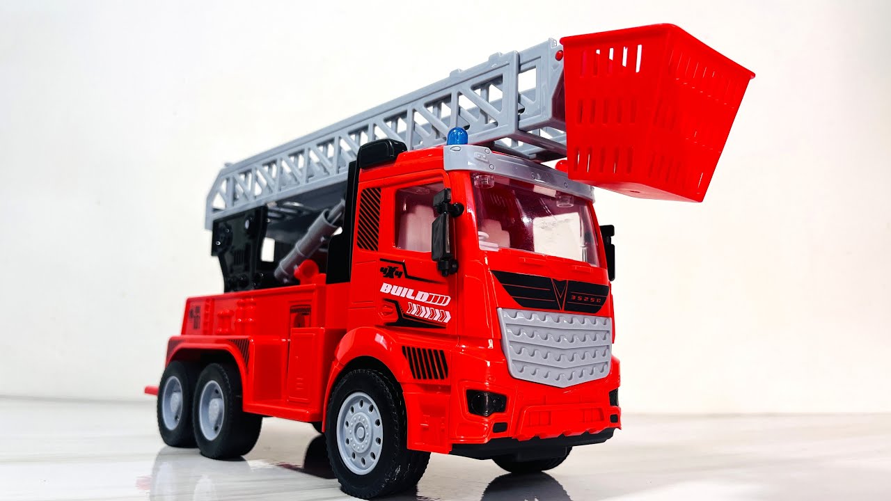 Red Fire Truck Toy 4K | Super Detailed Close-Up Display & Review | Lights, Siren & Action Display