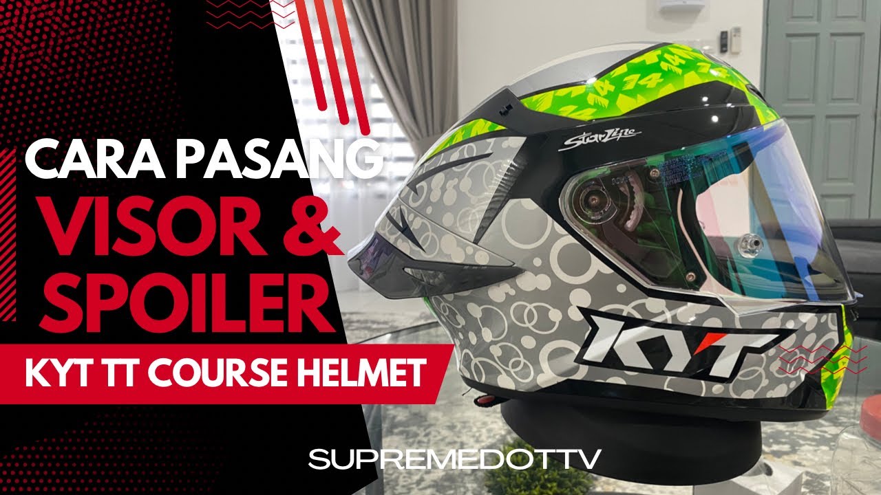 How to change visor and spoiler KYT TT Course