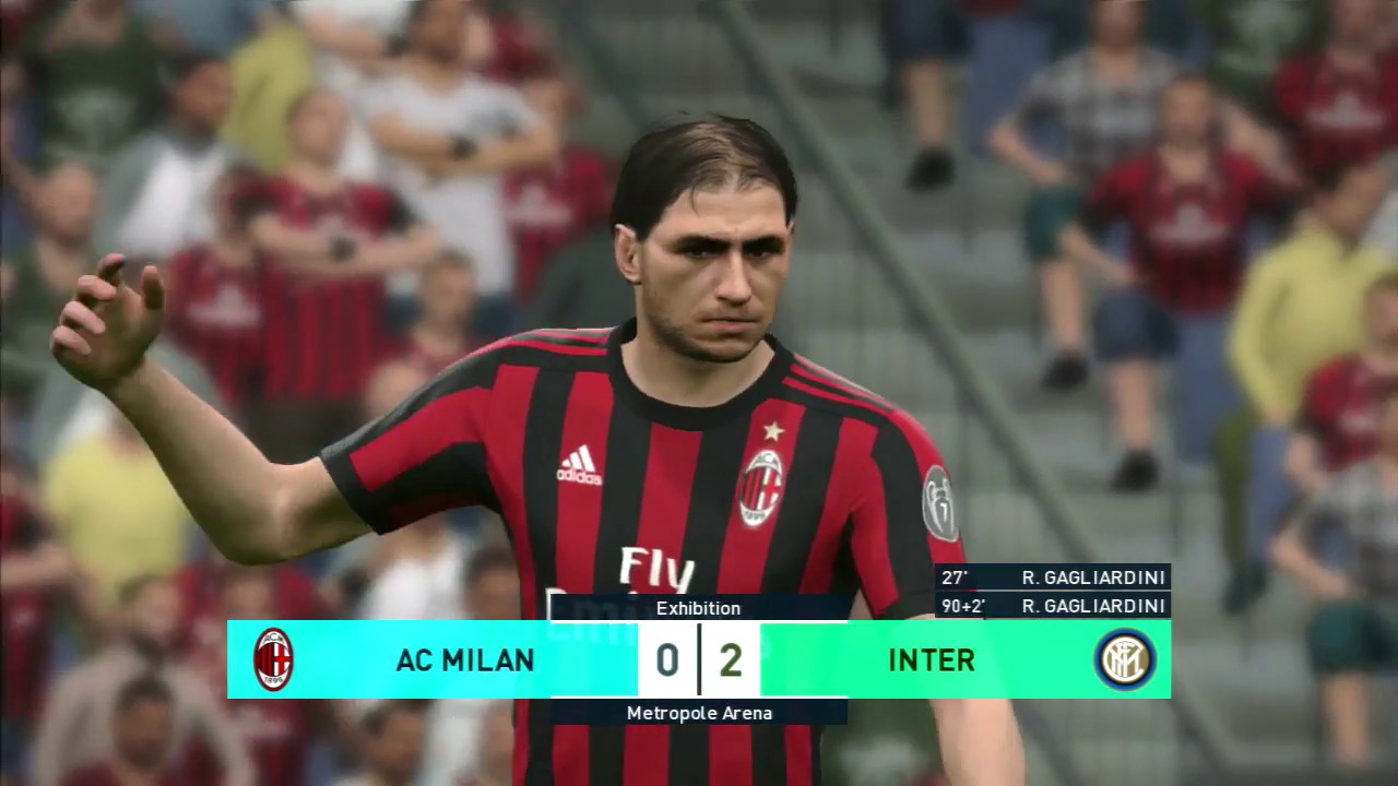 PES 2018 AC MILAN VS INTER MILAN 0-2 GAMEPLAY PS3 HD